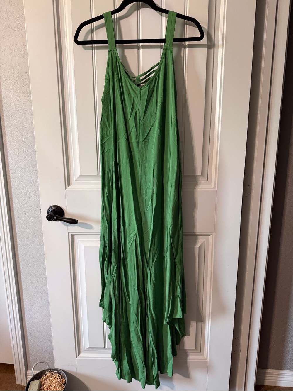 Green Romper with Strappy V-Neck